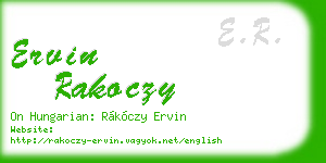 ervin rakoczy business card